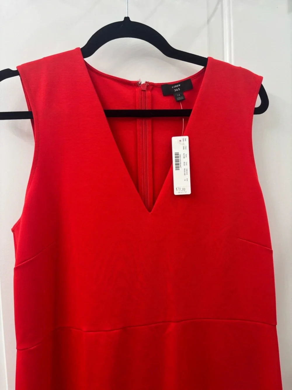 J Crew 365 v neck sheath dress in recycled stretch ponte red size 14